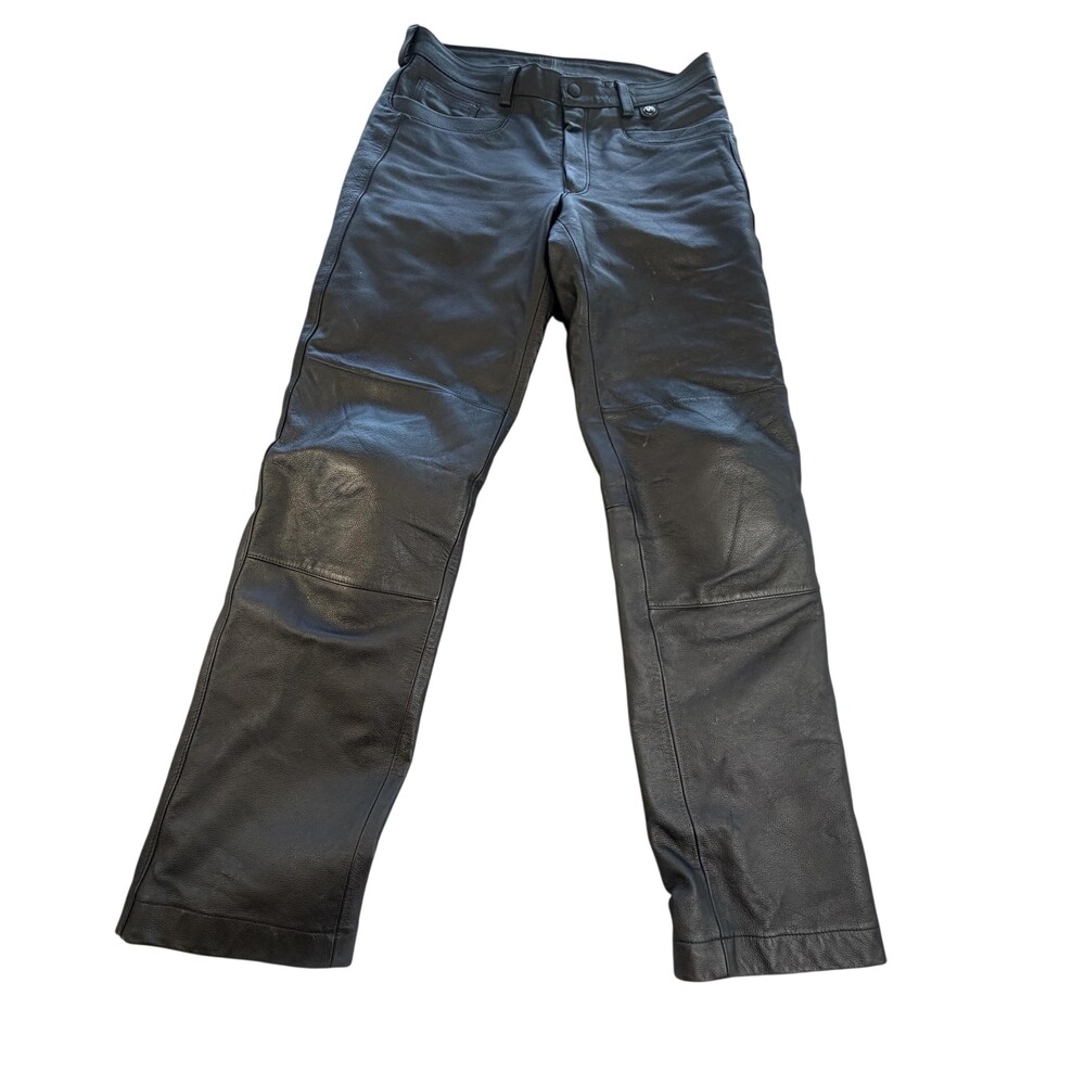 BMW Motorrad Pants Mens Size 50 (34x33) Black Leather Lined Motorcycle Riding